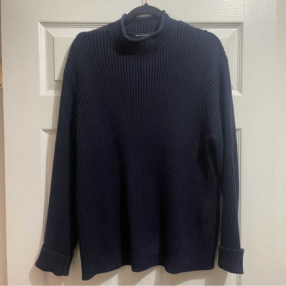 Brandy Melville Navy Mock Neck Turtle Neck Sweater